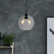 Glass 2 Light 12 inch Black Down Mini Pendant Ceiling Light in Smoke
